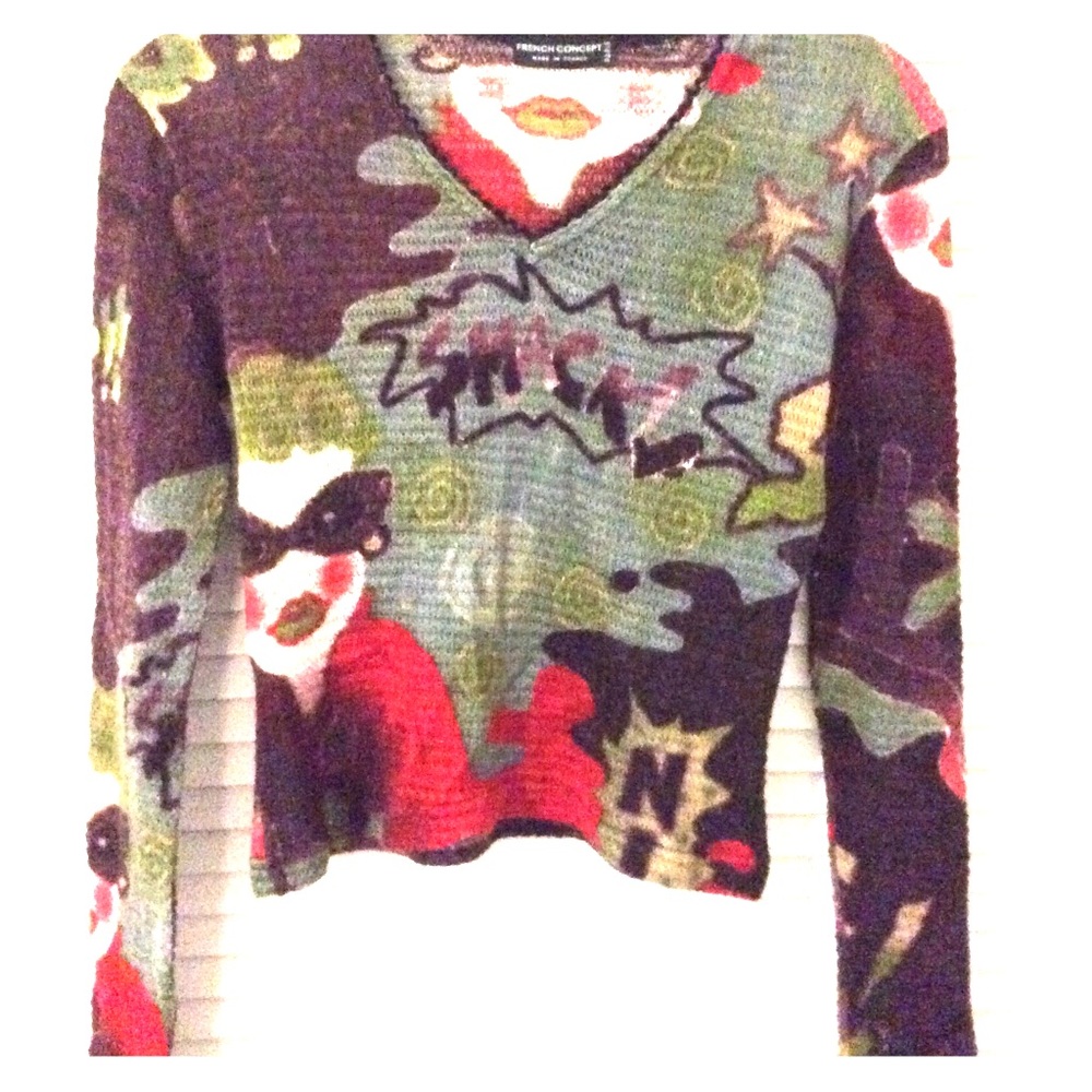 Crop top long sleeve sweater